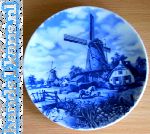 delftsblauw bord 17 cm met afbeelding van een molen 